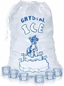 lot 20775 image: Infinite Pack Ice Bags 8 lb with Drawstring, 100 Count Ice Bags for Ice Machine, Heavy-Duty Reusable Ice Cube Bags, Portable Storage and Freezer Keeper