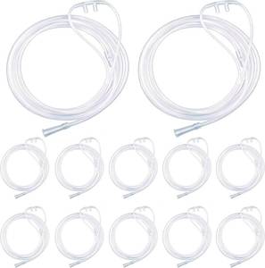 lot 20786 image: 10 Pack 6.56Ft Nasal cannulas for Oxygen,Soft Oxygen Tubing for Adults, Super Soft Nasal Cannula with Curved Nose Piece, Oxygen Nasal Cannula