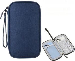lot 20806 image: Electronic Organizer Travel Cable Accessories BagPouch Portable Waterproof Storage Bag Electronic Organizer Case for Cable, Mouse,USB Cable,Power Bank,Cord, Charger, Phone, Earphone (Dark Blue)