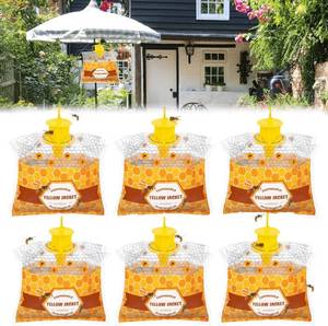 lot 20830 image: 6 Pack Disposable Wasp Traps Outdoor Hanging Carpenter Bee Traps for Outside Yellow Jacket Trap Hornet Trap Wasp Catcher for Bug Flies Patio Garden