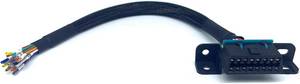 lot 20837 image: JUTA OBD2 J1962F 16PIN Female to Open Cable Braid Dash Port Pigtail Fixed Wire Harness with Underdash Mount Bracket Replacement Cable - 1ft30cm