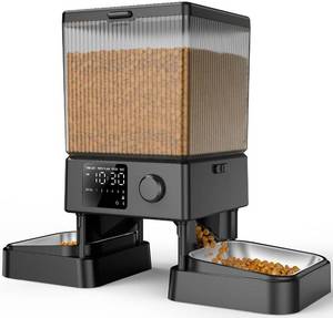 lot 20843 image: oneisall Automatic Cat Feeder for 2 Cats, 20 Cups5L Automatic Cat Food Dispenser for Small Pets Indoor, Timed Cat Feeder for Dry Food