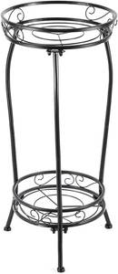 lot 20853 image: Kavlium Plant Stand Indoor Outdoor Tall Black Metal Rustproof Stable Plant Stands 2 Tier 27.1 inch Multiple Plant Rack Holder Rack Flower Pot Stand Heavy Duty Plant Shelf