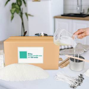 lot 20862 image: 10LB Natural Pearled Candle Making Kit with 100 Cotton Wicks, Reusable and Refillable Pearled Candles for DIY Sand Candle Making