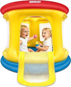 lot 20874 image: Bounce House,Ball Pit for Toddlers,Inflatable Bouncy House with Pump,Indoor&Outdoor Baby Bouncer with Safety Net,30 Pit Ball,Small Bubble Bounce House for 2 Toddlers 1-3