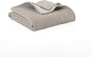 lot 20875 image: Berkshire 3-Layer Blanket, Ultra Soft Lightweight Blanket with Cotton-Like Feel, All-Season Cozy Bed Cover for Couch or Bed, Machine Washable (90 x 90, Curio Grey)