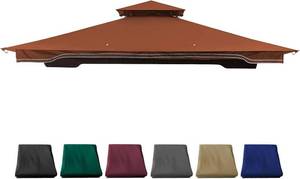 lot 20893 image: Replacement Gazebo Canopy for 10 x 12 Regency II Patio Gazebo,(Rust Red)