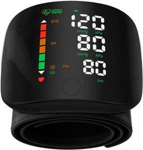 lot 20903 image: Double love Wrist Blood Pressure Monitor Led Display, Touch Screen Wrist Blood Pressure Cuff 99x2 Reading Memory Wrist Bp Monitor with Carrying Case(Black)
