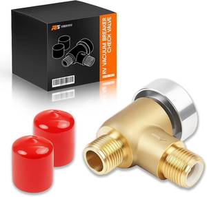 lot 20904 image: Rogierra RV Vacuum Breaker Check Valve, 571-VAC-CHK-A Brass Backflow Preventer for RV Black Tank Flusher System - Fix Leaks, Noise & Wet Floor, Compatible with Model 571, 12 Male Thread