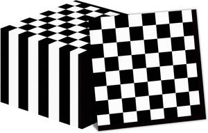 lot 20922 image: 50 Pack Black and White Checkered Flag Party Napkins Disposable Race Car Birthday Party Supplies Racing Car Theme Party Paper Lunch Napkins for Baby Shower Kids Men Party Decorations Favors