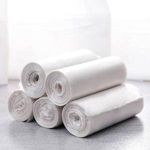 lot 20924 image: Mini Trash Bags for Mini Trash Can, 0.5 Gal 150 Counts  5 Rolls Mini Trash Bags for Small Desktop Garbage can, Fit to 2 Liter or Less Trash Can (Clear)
