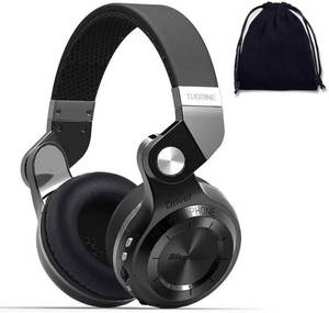 lot 20930 image: Bluedio Bluetooth Headphones Over Ear, Lightweight Rotary Folding Wireless Headphones with Micro 40 H Music Time Headset with SD Card SlotFM Radio and Storage Bag (Black T2)
