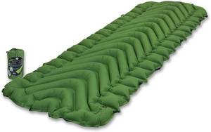 lot 21217 image: KLYMIT Static V Lightweight Inflatable Sleeping Pad  Comfortable, Lightweight, Easy to Inflate Portable Air Bed Mattress for Camping, Backpacking and Hiking   Green