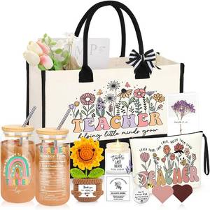 lot 21228 image: Teacher Appreciation Gifts for Women, Christmas End of Year Thank You Retirement Gifts for Teachers Women Basket Set of 9