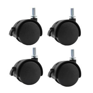 lot 21240 image: Swivel Caster Wheels 4 Pack 1.5 Inch Locking Casters with 6.25mm Diameter Straight-line Stem, Wheel Replacement for Plastic Furniture Drawer Carts, Boxes, Cabinets, Shelves with Reserved Holes