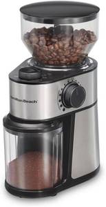 lot 20473 image: Hamilton Beach Electric Burr Coffee Grinder with Large 16oz Hopper &amp 18 Settings For 2-14 Cups, Stainless Steel (80385)  Home &amp Kitchen