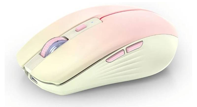lot 63070 image: Bluetooth Wireless Mouse, Rechargeable Multi-Device Computer Mice (Tri-Mode BT1BT22.4Ghz) with USB Receiver, Ergonomic Portable Mouse for Laptop, MacBook, PC, iMac, iPad(Khaki to Pink) - Retail $15
