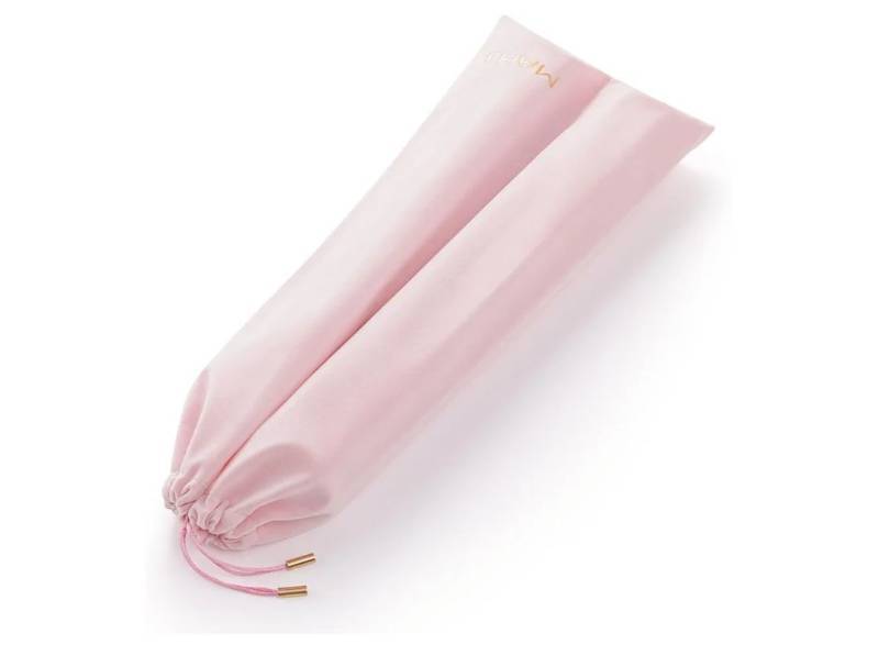 lot 63018 image: Storage Bag for Mahjong Racks and Pushers, 2 Compartments Fits 4 Racks Velvet Drawstring Pouch with Soft Sleeves, Mahjong Accessory Organizer (Pink) - Retail $15
