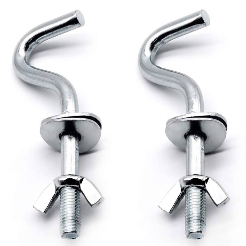 lot 63065 image: Zinc Heavy-Duty Replacement Hooks Holding Hammock Fit 38 Inch Dia. 1-14 to 2 Inch Long Hole on Hammock Stand - 2 Packs - Retail $10