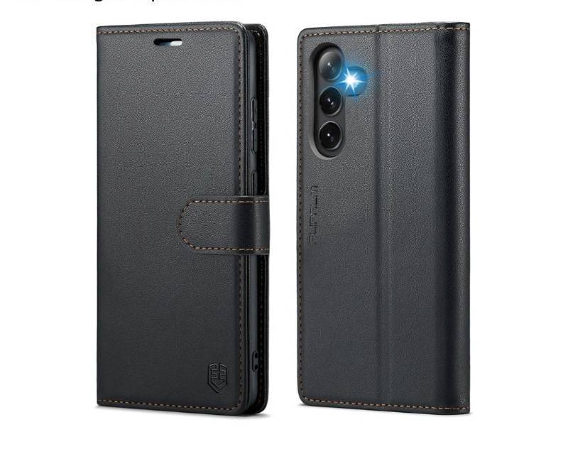 lot 63101 image: Samsung Galaxy S24 Plus Black Leather Wallet Case with RFID Blocking - Retail $15