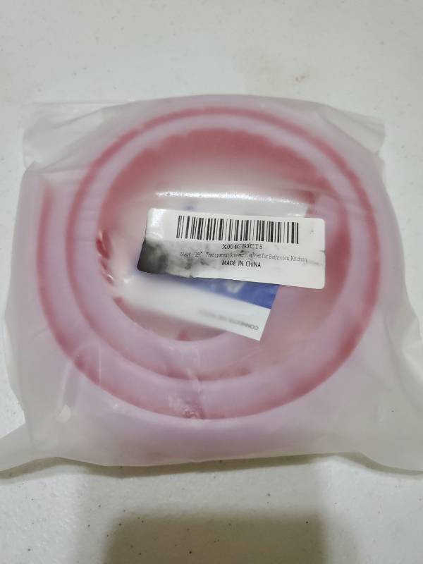 lot 63054 image: 39 Transparent Shower Threshold Water Dam Stopper for Dry and Wet Separation, Self Adhesive Collapsible Walk in Shower Splash Guard Seal Strip, Silicone Sink Edge Water Barrier for Bathroom, Kitchen - Retail $15