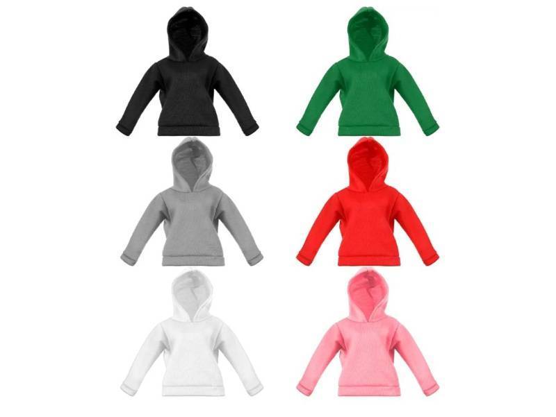 lot 63023 image: 6 Pcs 11.8 Inch Doll Clothes Tops Doll Accessories Sweatshirt Coat Jacket Outfit  - Retail $8