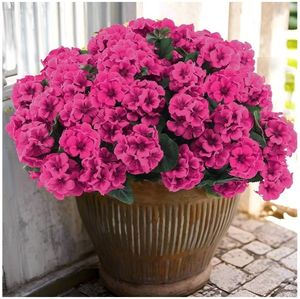 lot 17147 image: 6 Pcs Artificial Flowers for Outdoors Silk Flowers Outdoor UV Resistant Garden Plants Faux Flowers for Home Kitchen Table Centerpieces Decor - Retail $27