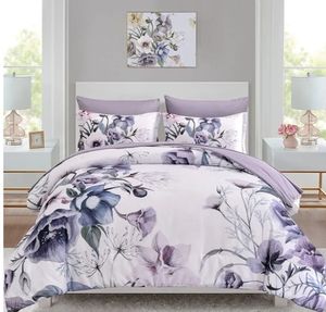 lot 17154 image: Floral Comforter, King Size Purple Flower Bed in a Bag, Elegant Floral (Comforter ONLY) Soft Microfiber Bedding Set for All Season (Purple). - Retail $50