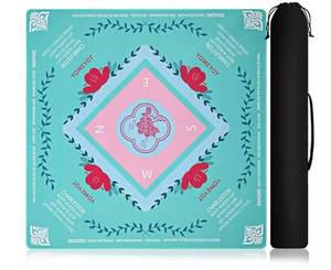 lot 17166 image: Mahjong Mat for Table Noise Reduction Non Slip Mahjong Table Mat for Playing American Mahjong, Card Blackjack Poker, Board Games 31.5x31.5 Size  - Retail $20