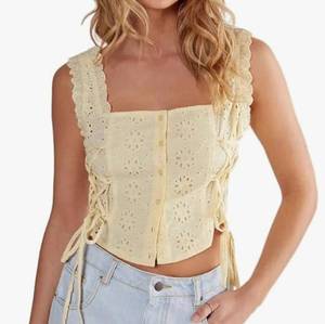 lot 17175 image: Nasty Gal Womens Soft Corset Broderie Lace Up Side Top US size 2 - Retail $33
