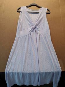 lot 17180 image: White Eyelet Sleeveless Twist-Front Dress XL - Retail $25