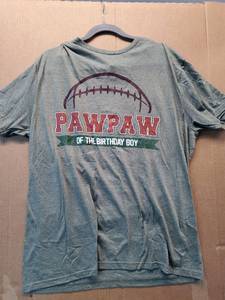 lot 17185 image: Pawpaw of the Birthday Boy Football Graphic T-Shirt XL - Retail $8
