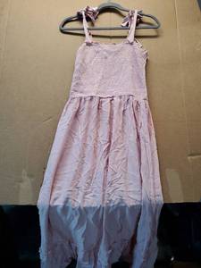 lot 17196 image: Pink Smocked Bodice Maxi Dress with Tie Shoulders M - Retail $25