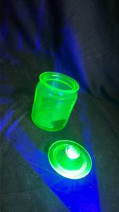 Green Uranium Glass Canister with Lid
