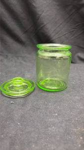 Green Uranium Glass Canister with Lid