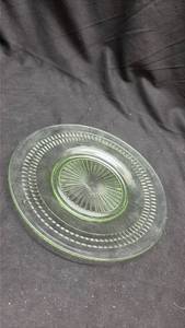 lot 807 image: Green Depression Uranium Glass Dinner Plate
