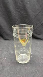 lot 868 image: American Cut Glass Drinking Glass with Polka Dot Pattern - Neodymium Glow
