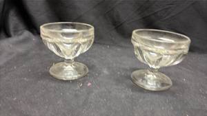 lot 870 image: Depression Era Glass Sherbet Cups Set - Manganese Glow