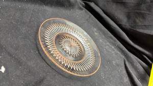 lot 906 image: Depression Glass Ribbed Pattern Tea Plate - Neodymium Glow