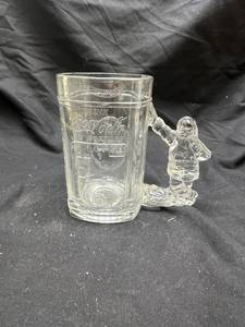 lot 972 image: Coca-Cola Glass Mug with Santa Claus Figure Handle