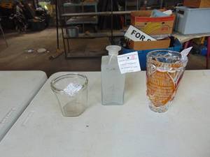 lot 3268 image: Lead Crystal Award - Hand Mixing Base Jar and more