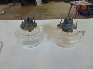 lot 3298 image: Pair of Oil Lamp Bases