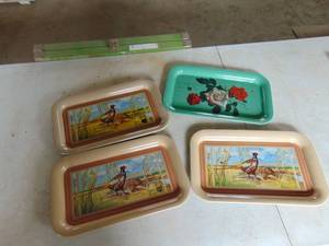 lot 3325 image: Metal Trays - 3 Have Moundridge Creamery Stamps