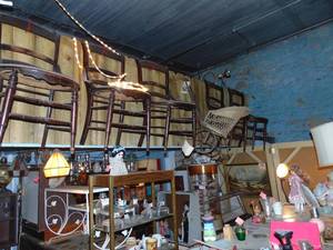lot 3355 image: 5 Round Seated Cane Bottom Chairs -