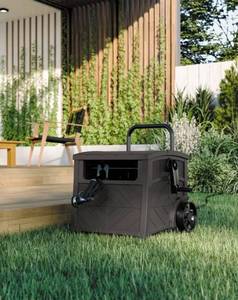 lot 20657 image: Suncast Portable Garden Hose Reel Cart with Wheels - Retail $80