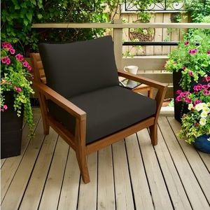 lot 20675 image: Sunbrella Black Outdoor Deep Seat Cushion Set - Retail $120