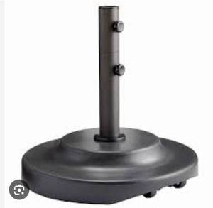 lot 20685 image: Light Gray Sungrade Round Patio Umbrella Base Stand - Retail $80