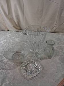 lot 8 image: Cut Crystal Glass Ice Bucket and Bowl Set