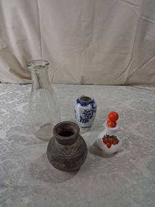 lot 10 image: Mixed Collectible Items Pottery Glass Vase Bottle Lot
