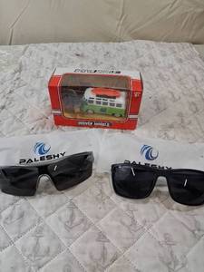 lot 35 image: Denver Models Dino Bus Die-Cast Set & Paleshy Polarized Sunglasses Bundle
